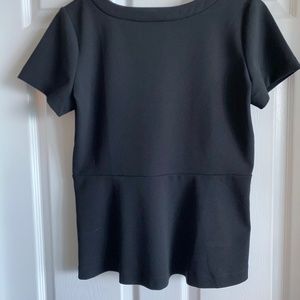 Black Peplum Ann Taylor Medium Blouse NWT